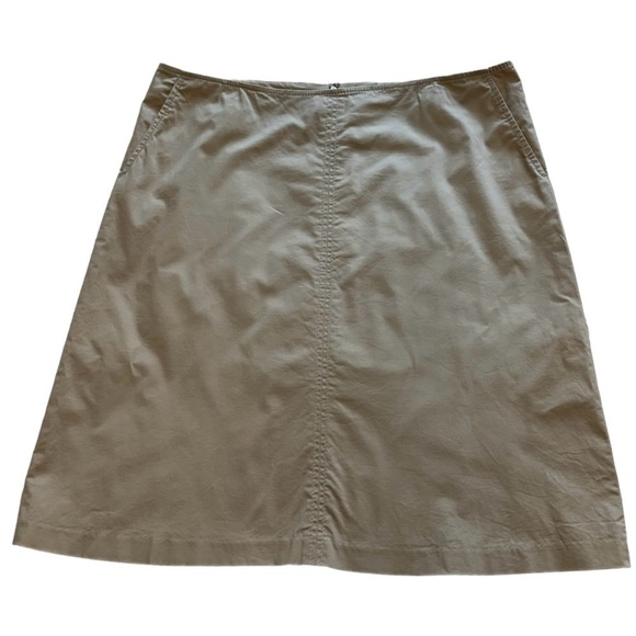Banana Republic Flat Front A-Line Skirt Midi High Rise Slash Pockets Size 14 - Picture 1 of 9